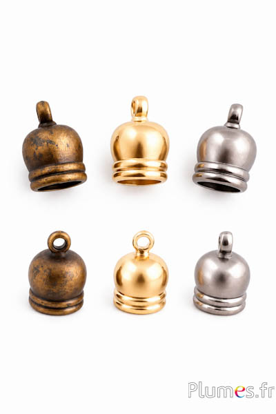 Terminale - lunghezza 13 mm, Ø 8 mm - dorato-argentato-bronzo antico